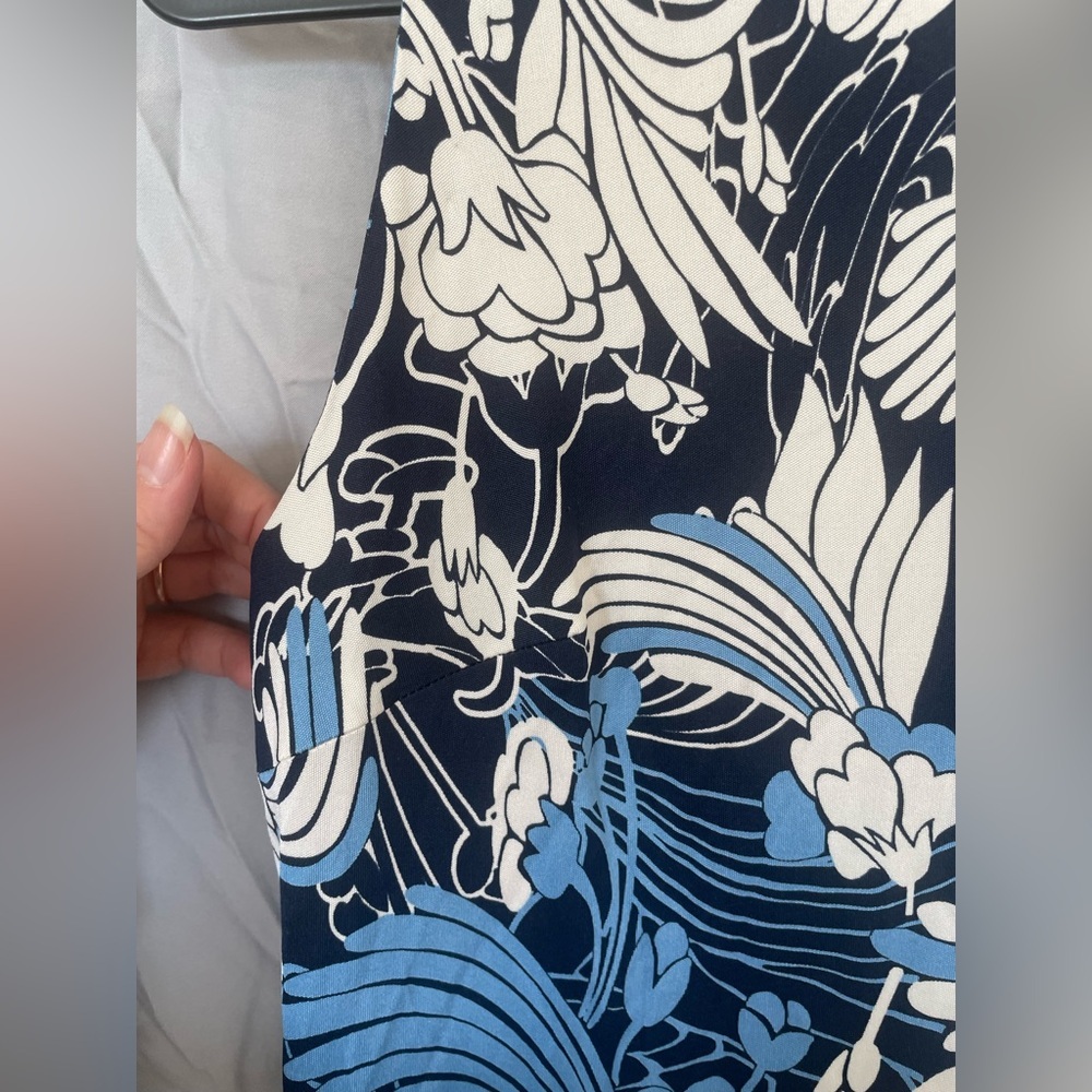 miu miu blue floral sleeveless mock neck blouse | XS - Picture 2 of 9